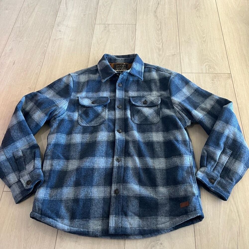 Jachs Men's Quilted Shirt Jacket in Blue size L
